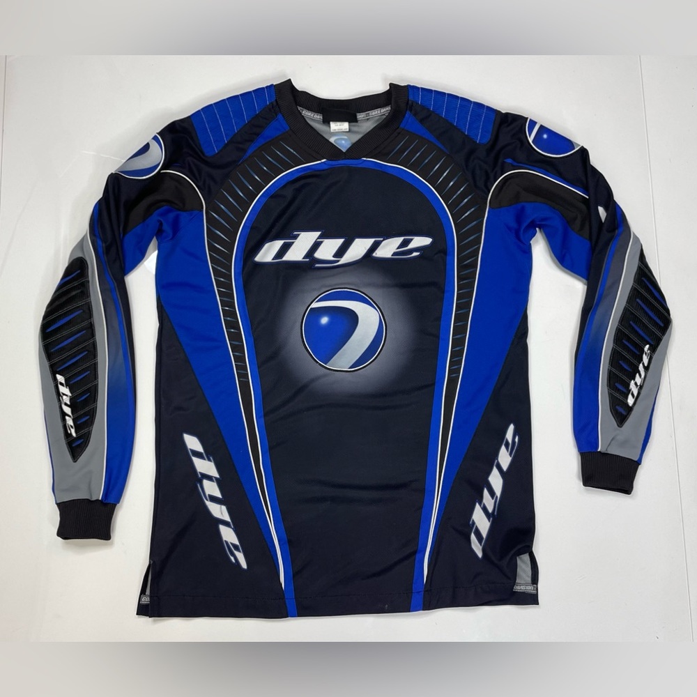 VINTAGE Dye Paintball Jersey Men Medium Black Blue Long Sleeve